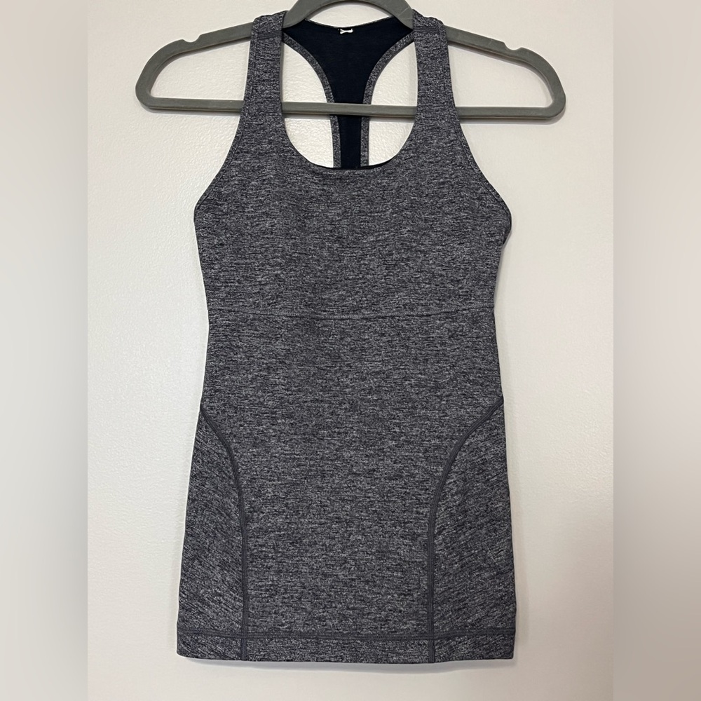 Lululemon Racerback Tank, Gray/Black